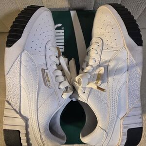 Puma Women's White Sneakers with Black Accents